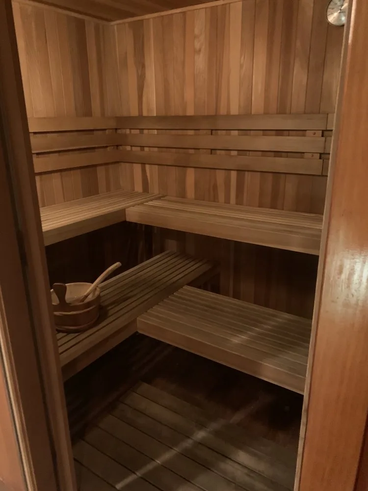 Cedar sauna interior