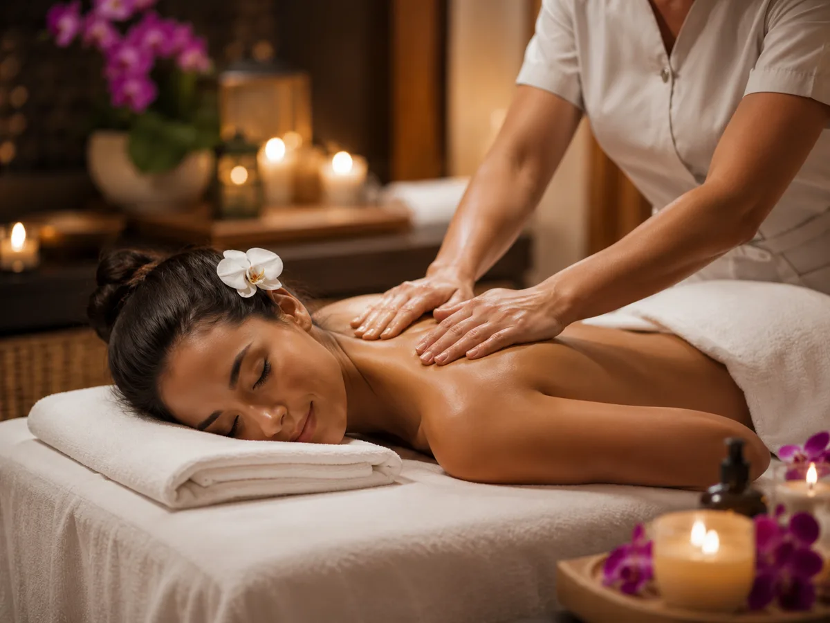 Relaxing massage therapy treatment